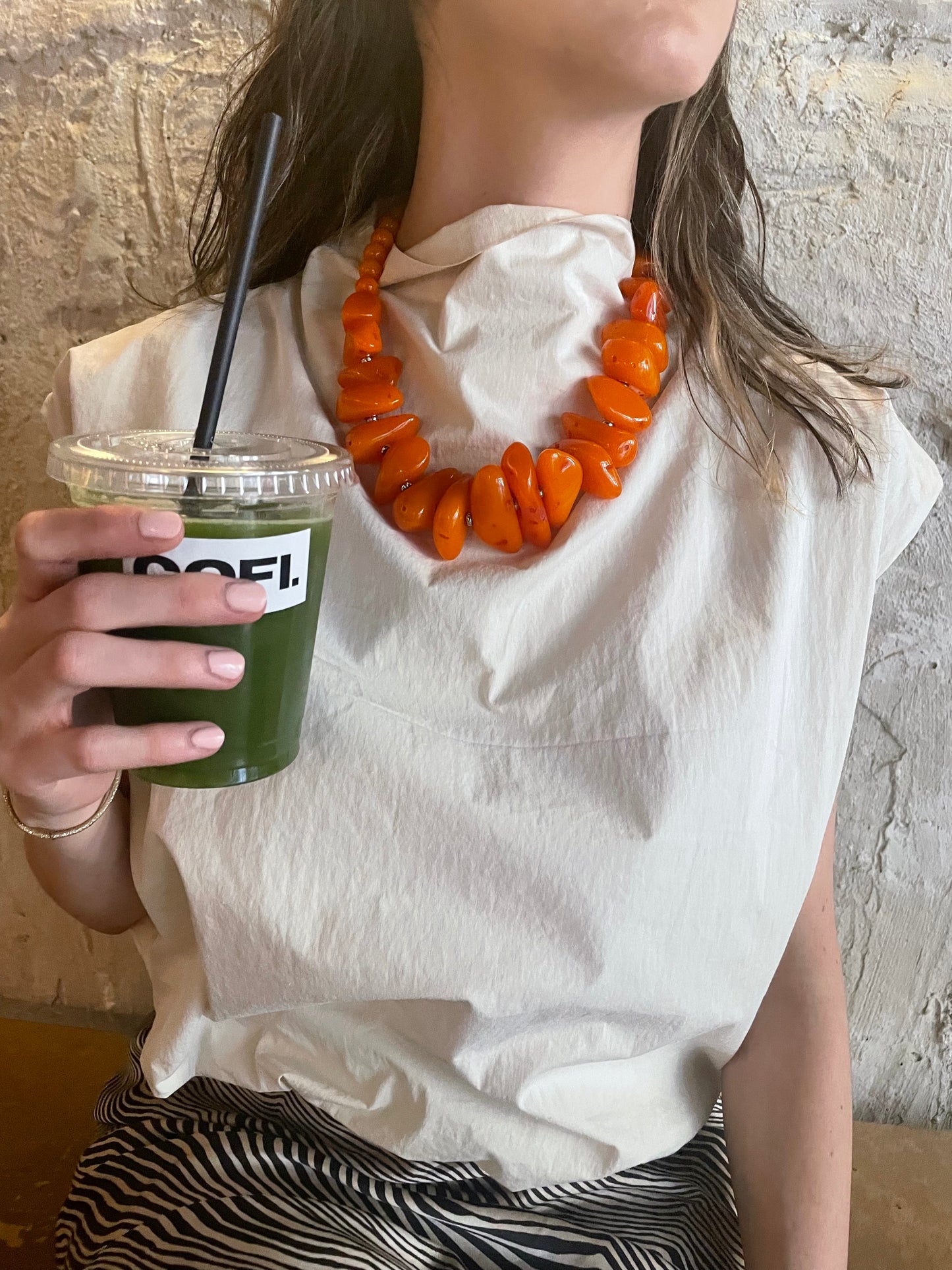 Collar Ambar Naranja